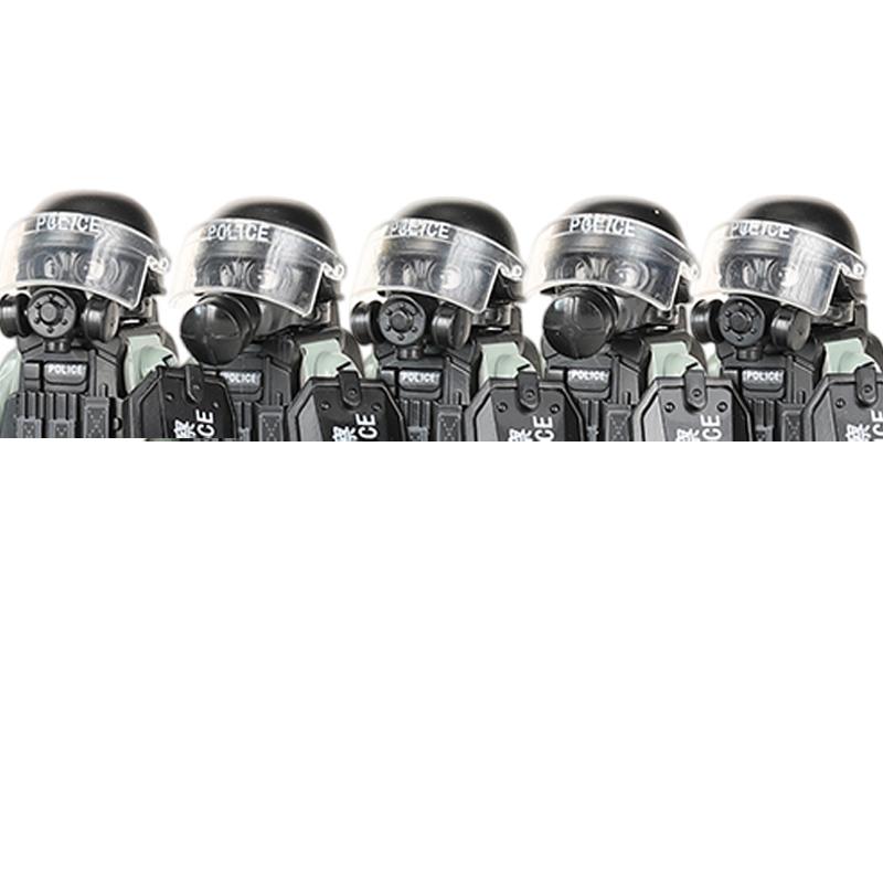 Non-Toxic City Police China Ptu Special Forces Building Blocks Assault Soldier Ctru Figures Gas Defense Mask Military Weapons Bricks Toys