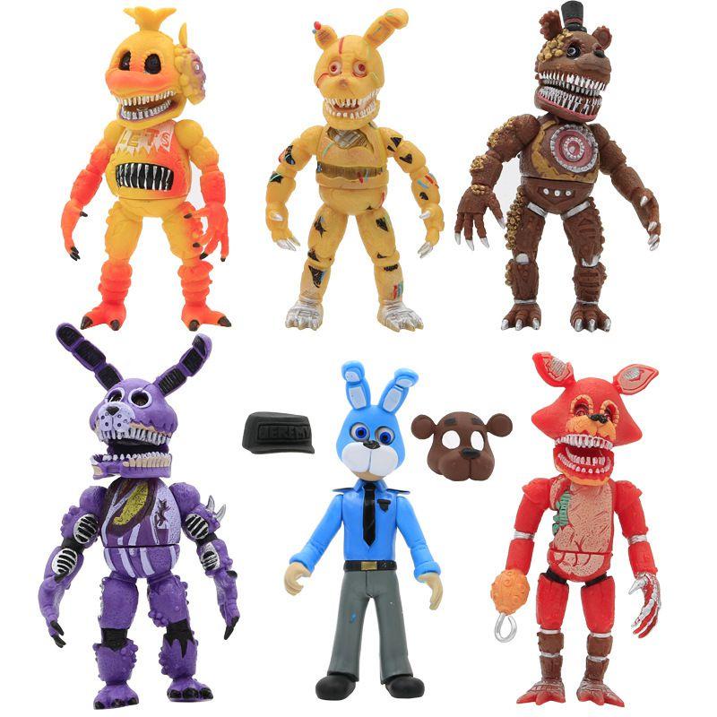 Fnaf Five 6pcs Nights At Freddys Light Up Action Figures Facechanging Toys