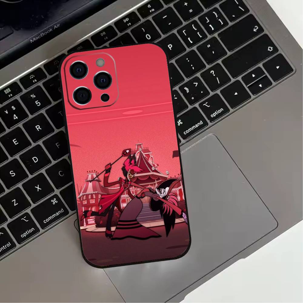 HazbinS H-Hotels AlastorS Phone Case For iPhone 17,16,15,14,13,12,11 Plus,Pro Max,Soft Silicone Black Cover