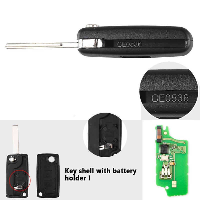 KEYYOU With Battery Filp Remote Car Key 433MHz For Citroen C1 C2 C3 C4 C5 Berlingo Picasso For Peugeot 207 307 CE0536 CE0523