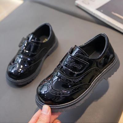 Kids Leather Shoe Fashion British Style Boys Causal Black Performance Shoes Versatile Non-slip Children's School Formal Shoes