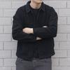 Čierna krátka džínsová bunda Pánska džínsová bunda Kabáty Ležérny vetrovka Vrecká Kombinéza Bomber Streetwear Pánske oblečenie Vrchné oblečenie