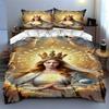 Golden Celestial Portrait Bedding Duvet Cover Sets Duvet Covers Pillowcases Gifts (1 * Duvet Cover 2 * Pillowcases, Without Duvet Insert)