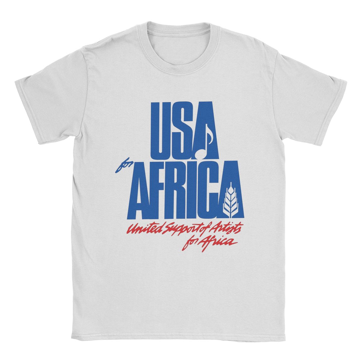 

Men T-Shirt We Are The World Anniversary USA For Africa United Artists 100% Cotton Tees Short Sleeve T Shirts Tops Printed M