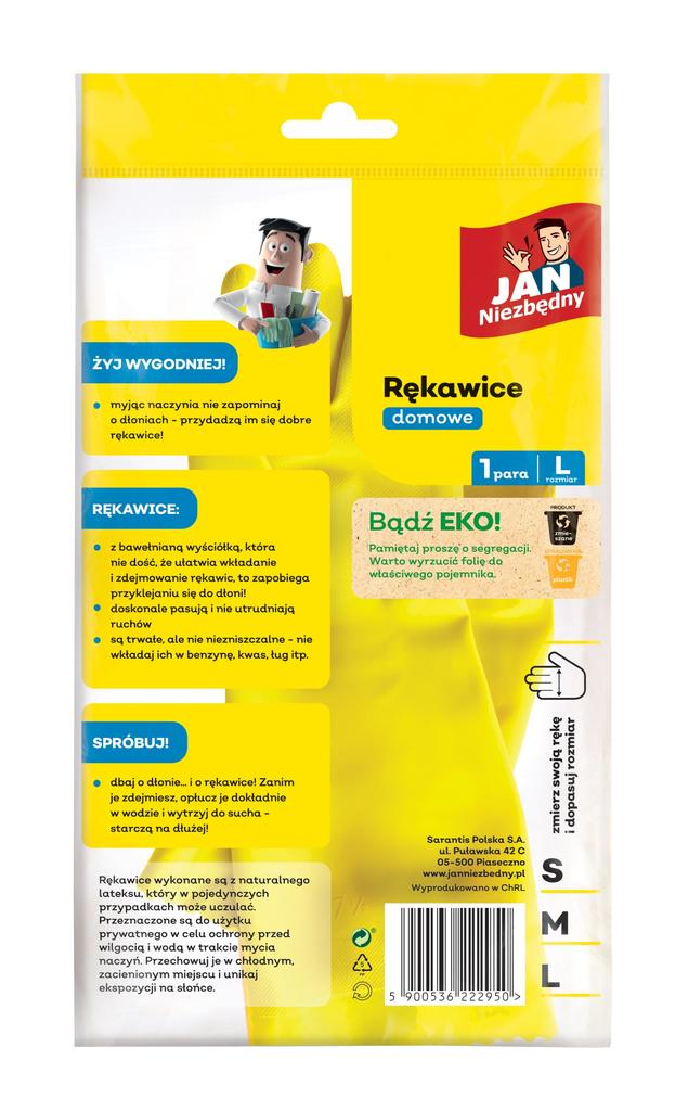 Jan Niezbędny Rękawice Gospodarcze Lateksowe Rozmiar L 1 Szt.