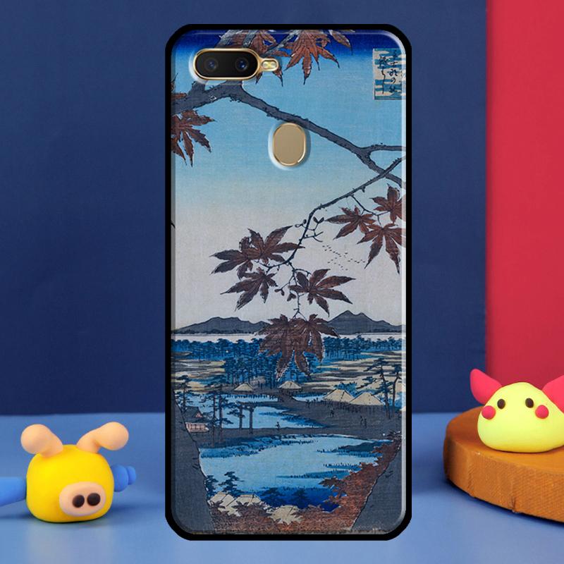 Ukiyo-e Japanese Style Art Case For Oppo A98 A78 A58 A15 A16 A17 A5 A9 A91 A52 A72 A76 A96 A74 A94 A54 S A57 A77 Cover