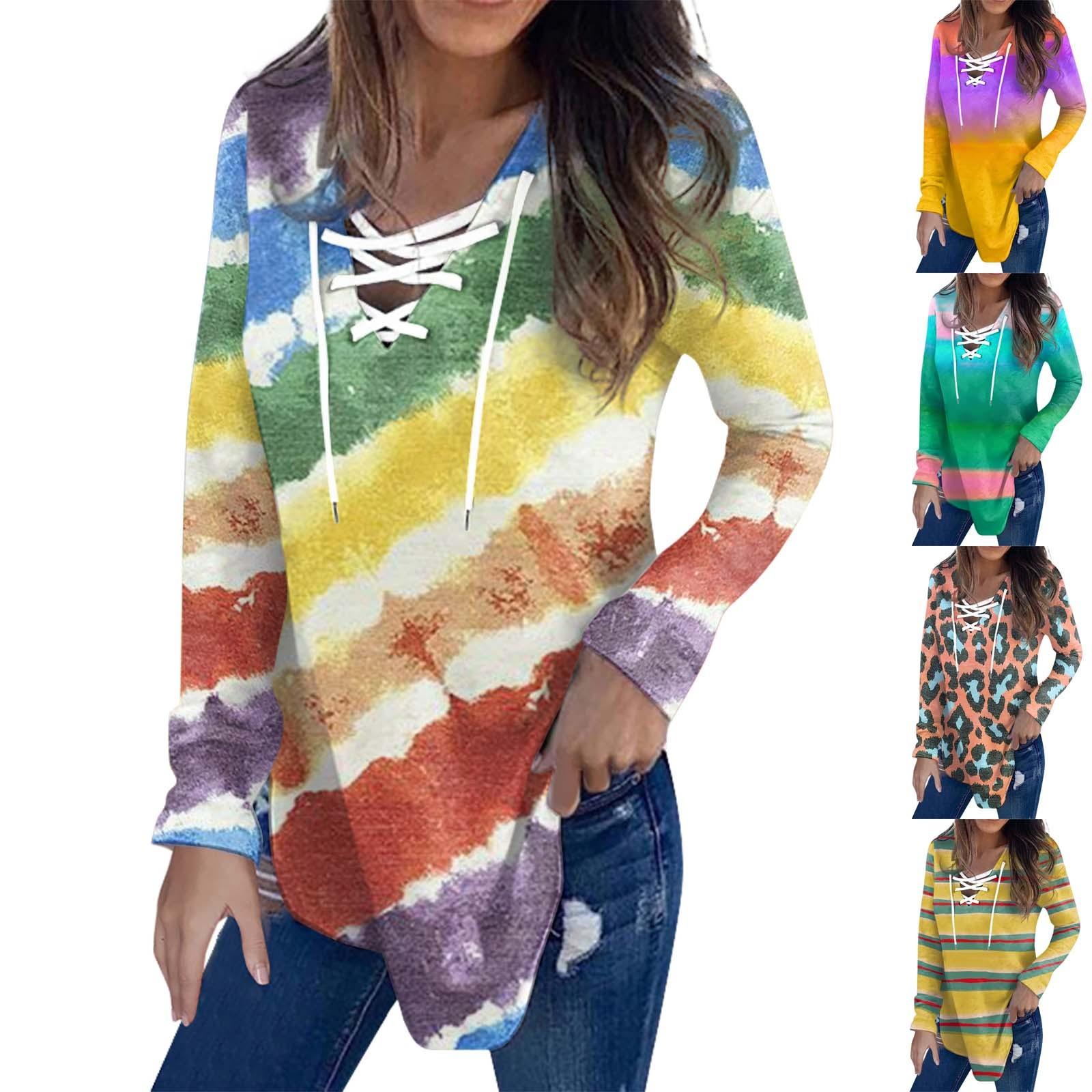 

Женский атмосферный модный свободный повседневный топ с v-образным вырезом и длинными рукавами с принтом Art Daily