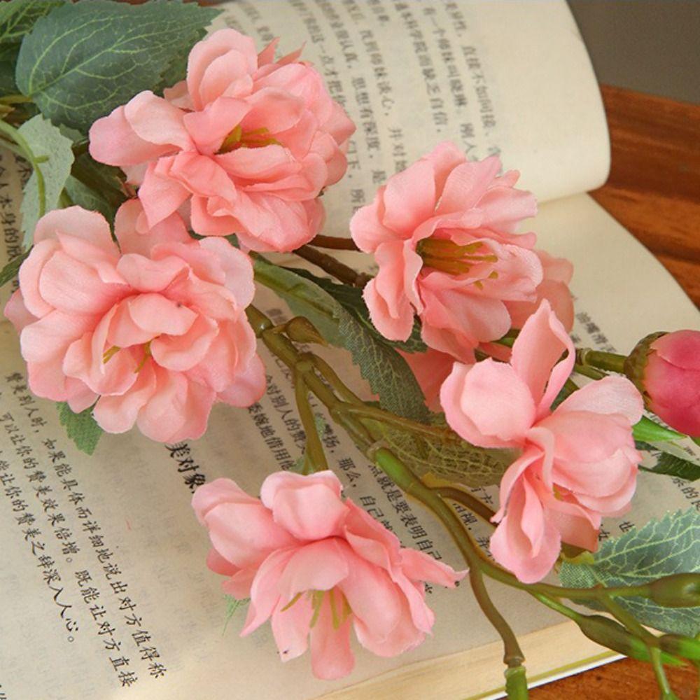 45CM Length Artificial Camellia Flower Silk Material Flower Arrangement  Wedding Decoration