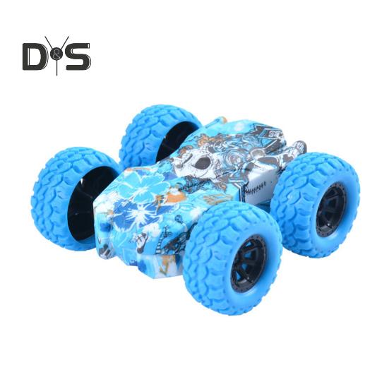 

Двухсторонний игрушечный трюковой автомобиль с четырьмя колесами инерционный привод грузовик игрушка для дома и улицы граффити внедорожный автомобиль игрушка для малышей мальчиков и девочек подарки синий