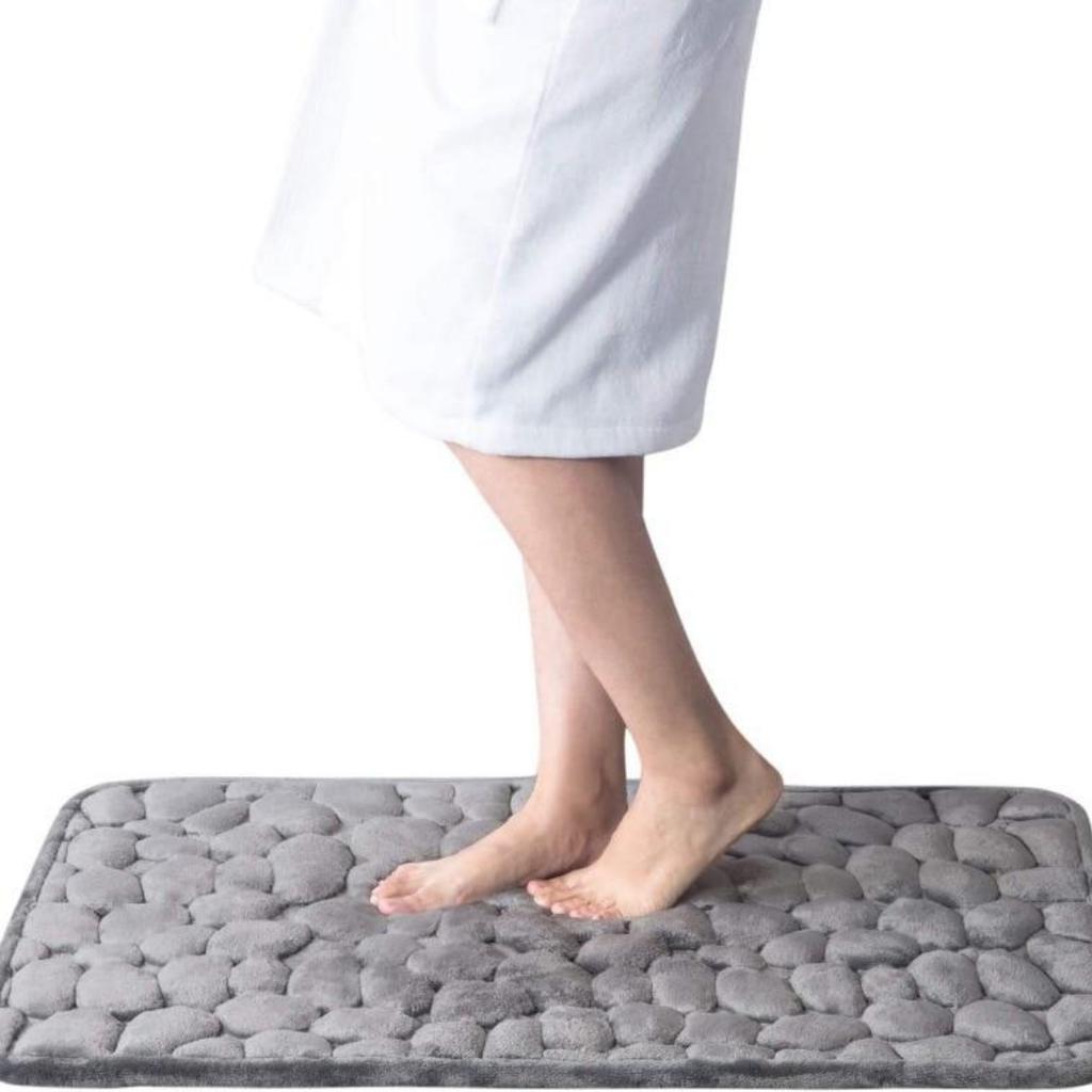 Kopfsteinpflaster geprägte Badezimmer-Badematte, rutschfeste Teppiche im Waschbecken, Badewanne, seitlicher Bodenteppich, Duschraum-Fußmatte, Memory-Schaum-Pad