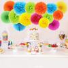Paper Pom Poms Color Tissue Flowers Hanging Paper Fans Celebration Wedding Birthday Party Halloween Christmas Outdoor Decoration-Set of 20