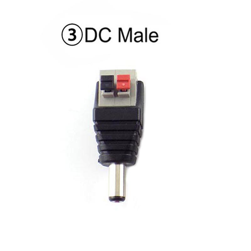 Male Female DC Connector 2.1mm X 5.5mm Power Plug Adapter for CCTV Cameras LED Strip Light