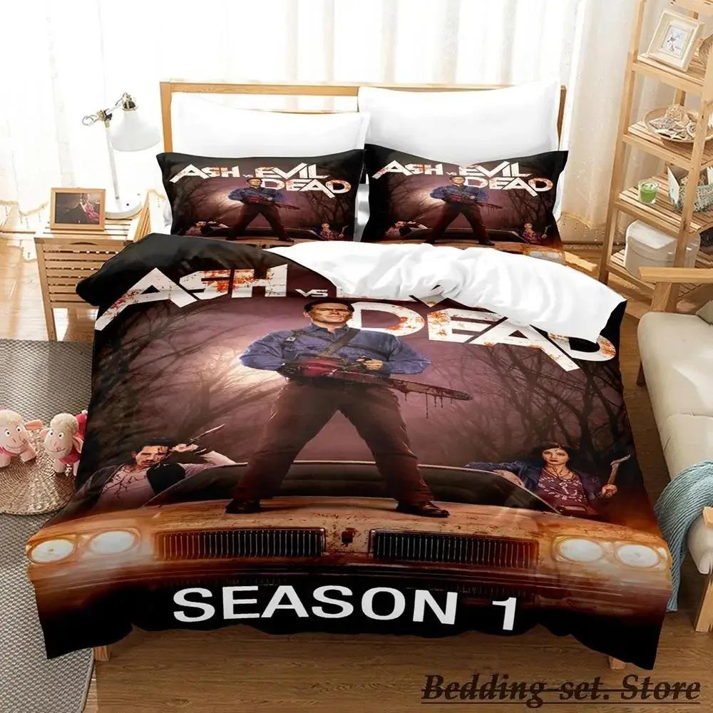 Ash VS Evil Dead Bedding Set Single Twin Full Queen King Size Bed Set Aldult Kid Bedroom Duvetcover Sets Anime parure de lit Bed