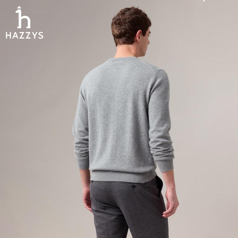 HAZZYS Men's Luxury Cashmere Round Neck Sweater