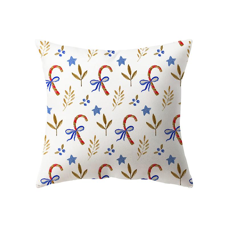 Christmas Decoration Santa Claus Print Pattern Cushion Cover Home Living Room Sofa Decoration Square Pillow Pillow Cover