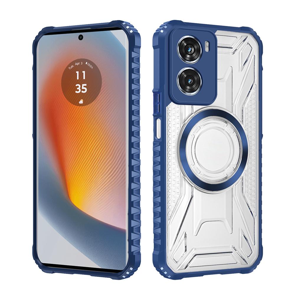 KEYSION Transparent Magnetic Case for Motorola MOTO G06 Soft Silicone+PC Heavy Duty Shockproof Phone Cover for MOTO G06 Power