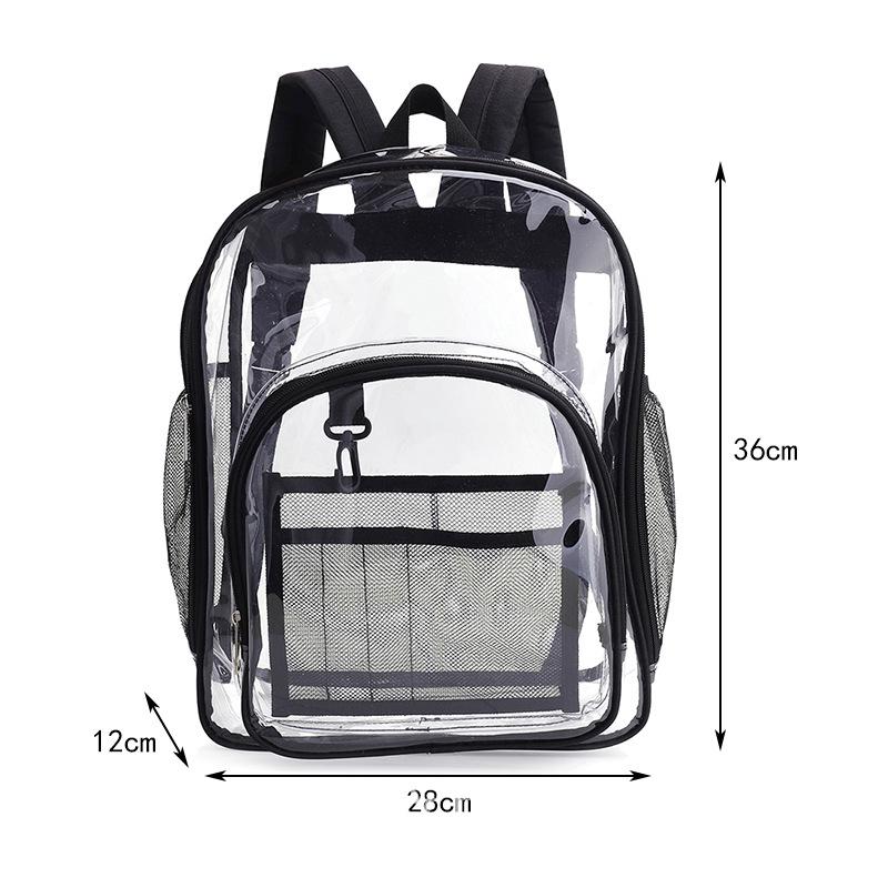 Large Capacity Transparent Backpack for High School Girls - Durable PVC Design.