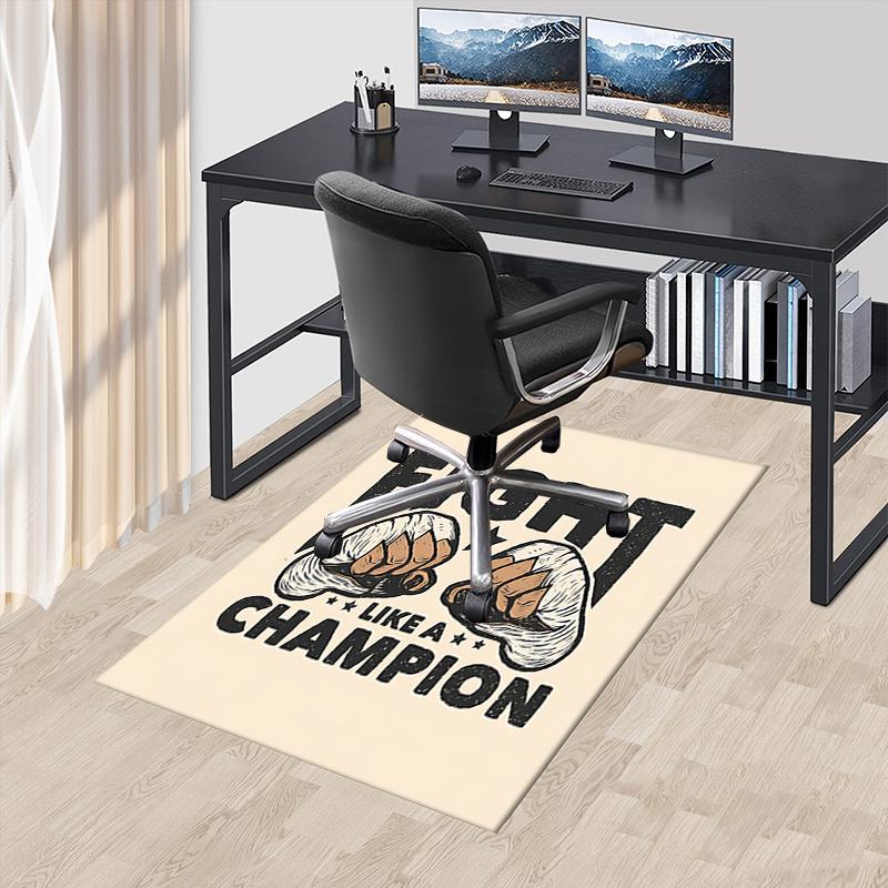Fight Like A Champion Chair Mat: Office Carpet, Oversized Rug for Home Decor, Sofa Mat, Desk Pad Gift Suitable for Bedroom, Living Room, Any Room