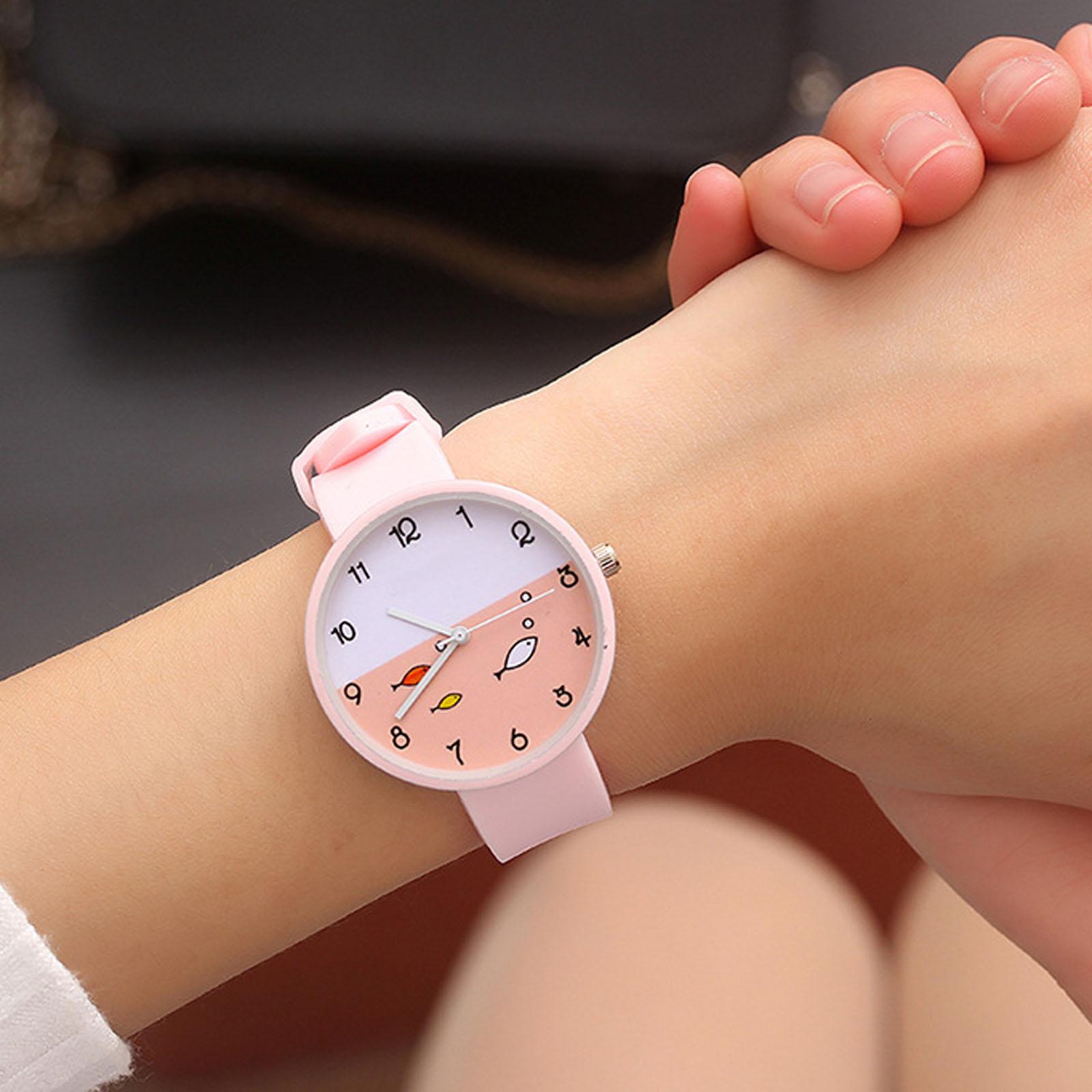 

Женские модные кожаные часы One Size розовый