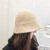 Solid Color Women Panama Cap Chenille Bucket Hat Retro Knitted Fisherman Hat  Outdoor