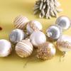 Silk Thread Wave Christmas Balls – Hand-painted Tree Ornaments, 6cm, Set of 12