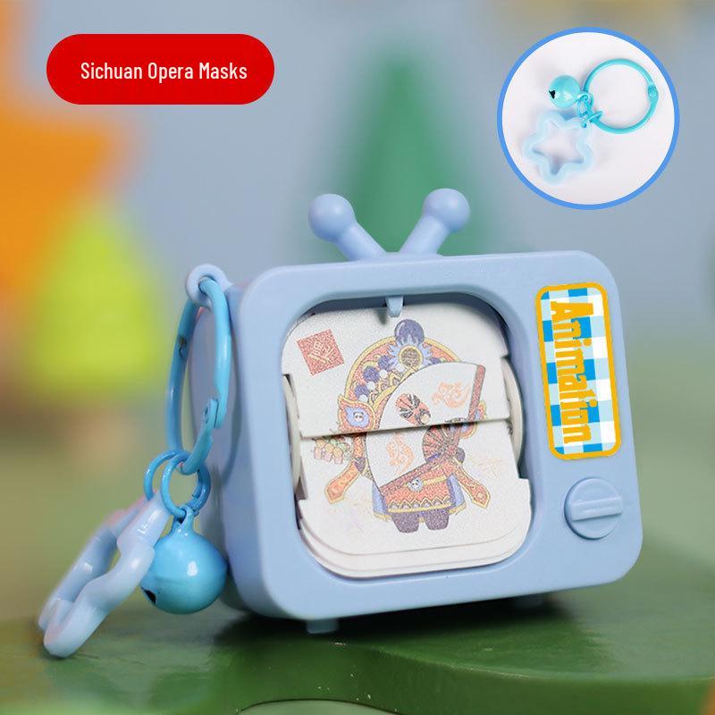 Wukong Face-Changing Animation Keychain: Cartoon Decompression Flip Book Toy & Cultural Gift.