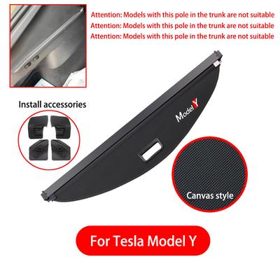 For Tesla Model Y Trunk Cargo Cover Curtain Rear Luggage Carrier Retractable Partition Baffle Plate Convenient Store Items