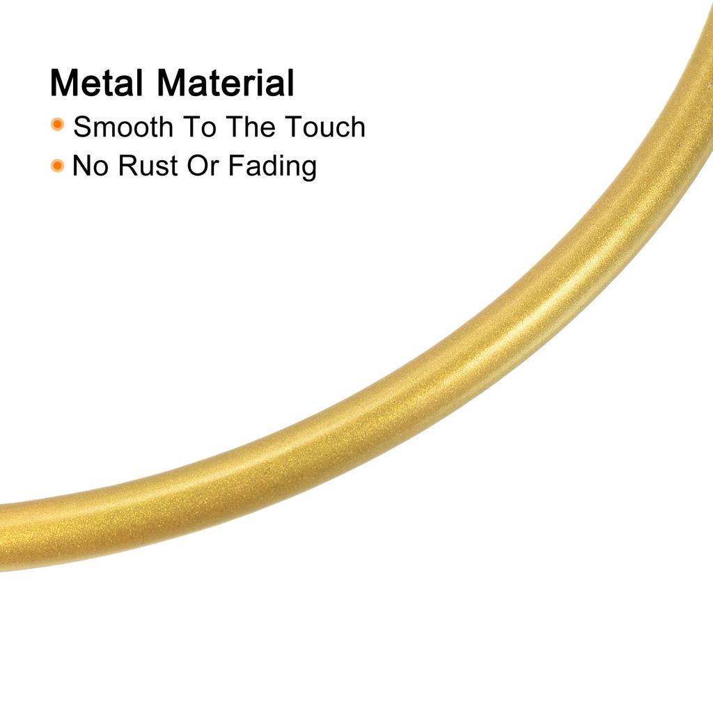 Round Metal Floral Hoop, 2 Pcs Gold Wreath Macrame Frame for Wedding Geometric Decor Party Wall Hanging, Gold Tone