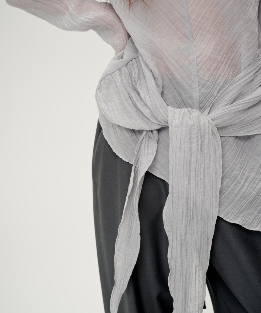 Linte Wrinkle Waist Blouse Gray