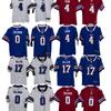 Jugend NFL Buffalo Bills Trikot Benutzerdefinierte Nummer 4 0 17 Gestickt Sportbekleidung Basketball Training Fan Wear