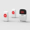 Pulsante di chiamata d'emergenza wireless impermeabile per anziani con lunga portata, ricaricabile, con funzioni lampeggianti e di vibrazione