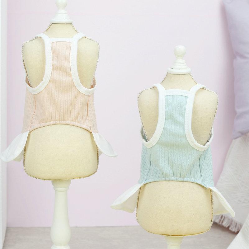 2024 New Pet Dog Clothing Strange Button Halter Skirt Spring and Summer Puppy Clothing Small and Medium-sized Dog Clothing