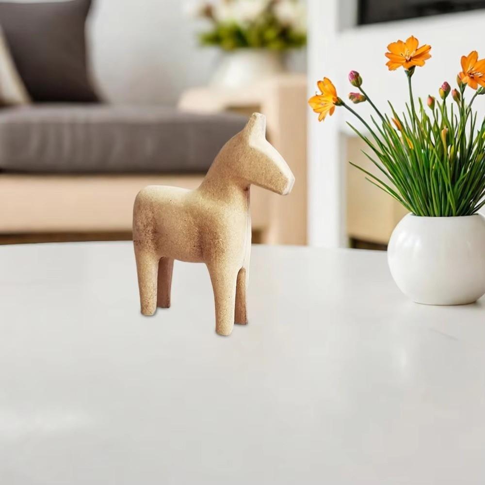 DIY Drawing Wooden Horse Handmade Painting Horse Figure Blank Animal Figurine  Home Decoration