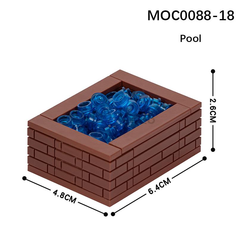 MOOXI Stadtfarm MOC Teile Figuren Bausteine Set Pflanze Baum Blatt Blume Gras Garten Modell Freunde Steine Spielzeug für Kinder