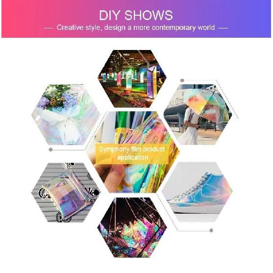 Chameleon Dichroic Building Glass Window Tint UV Cut Colorful Decorative Window Film for Mall Office Self Adhesive Stained Glass