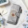 Stylish Rose Wings Print Wallet Fashion Functional Multiple Card Slots Casual Daily Use Portable Purse