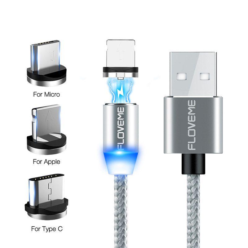 Magnetic Lightningusb Braided Charger Charging Cable For Iphone Samsung Typec