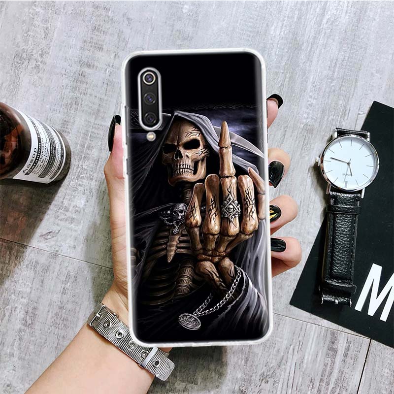 Grim Reaper Skull Skeleton Phone Case For Xiaomi Redmi Note 15 14 13 12S 12 Pro Plus 11S 11E 11 11T 10S 10 Art Soft Pattern Cove