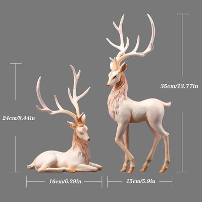 35cm špičková socha jelena Figurky sobů Pryskyřice ELK Socha do obývacího pokoje Luxusní domácí dekorace Severská stolní socha