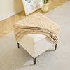 Square Ottoman Stool Cover Jacquard Elastic Footrest Slipcovers All Inclusive Stretch Footstool Dust Covers Solid Color Bedroom