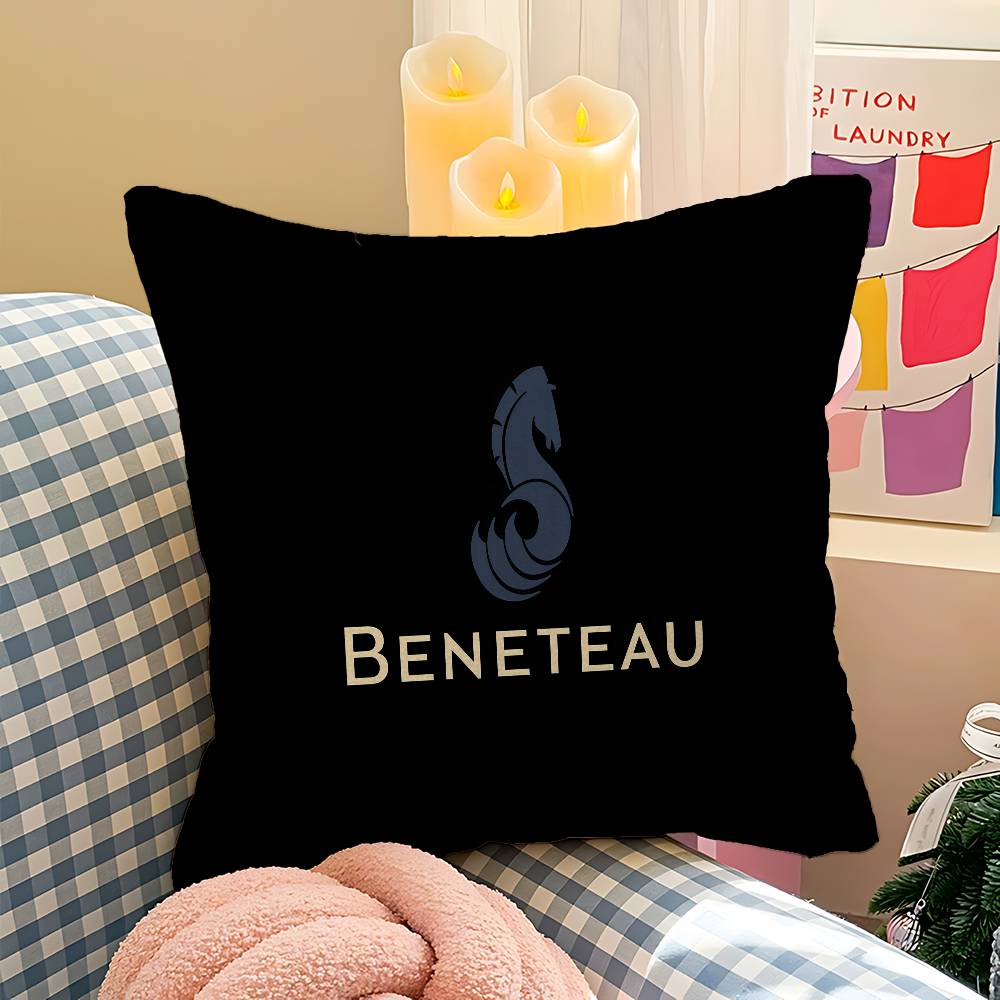 BBENETEAU Logo Cushion Cover Inches Farmhouse Decor Home Throw Pillow Covers for Couch Decorations