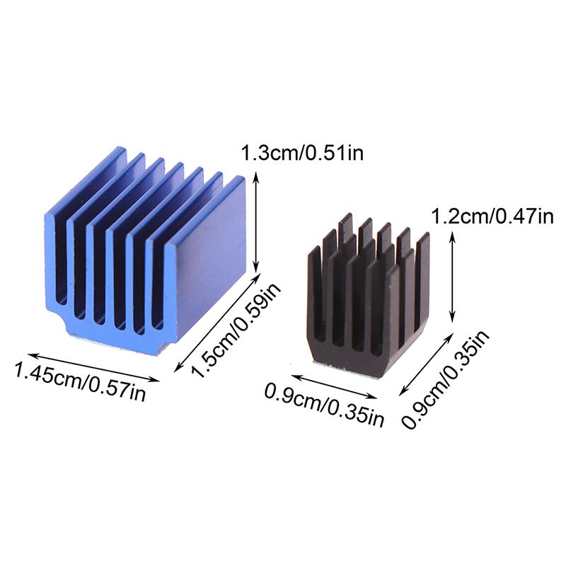 4Pcs 3D Printer Parts Blue Stepper Motor Driver Module Heat Sinks With Glue Cooling Block Heatsink For A4988 Drive