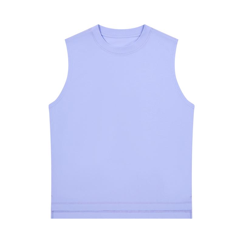 Plus Size Korean Style Sleeveless T-shirt: Summer Cooling, Loose Fit, Solid Color, Underarm Coverage