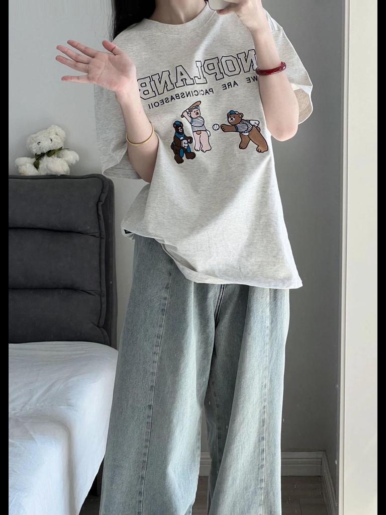 High-Waist Retro Drape Jeans for Women - Petite Loose Straight Wide-Leg Pants, Perfect for Spring & Autumn.