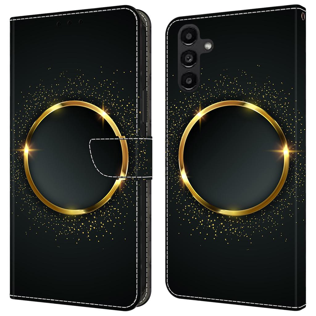 For Samsung Galaxy A24 4G (162.1 x 77.6 x 8.3mm) Case Pattern Print Leather Wallet Phone Cover