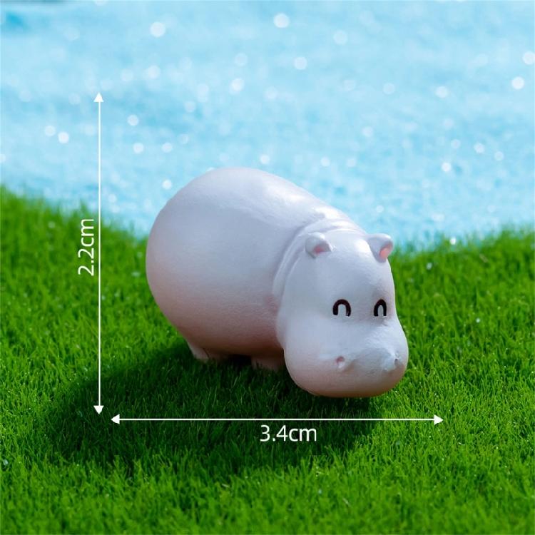 Set of 6 Cute Hippo Miniature Models Resins Figurines Ornaments for Home Office Desktop and Garden Landscape Decoration