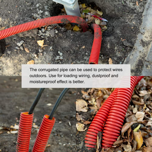 uxcell Corrugated Pipe Conduit Split Wire Loom Tube PE for Wire Cable 3M Length 10x13mm White