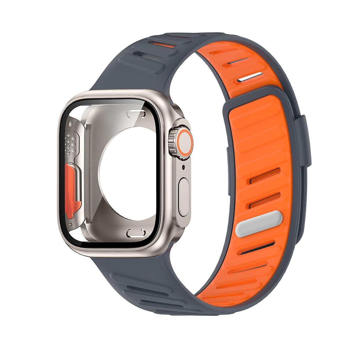 

Two tone Strap+Full Cover Case For Iwatch S11 10 9 8 7 Adjustable Sport Band Anti-scratch Bumper For Apple Watch 44 45 46 41MM 45MM For 9 8 7