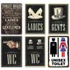 Vintage Funny WC Metal Sign Plaque - Lavatory Toilettes Design - Wall Art Perfect for Bar Club Bathroom Restroom Decoration