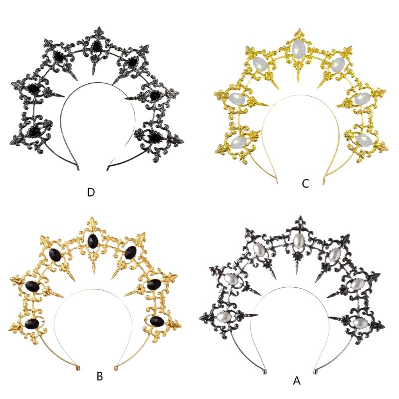 Alloy Crown Tiaras Headband Cosplay Wedding Hair Accessories Ladies Hair Hoop